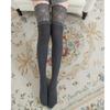 Over Above Knee Socks Womens Lace Stockings Warm Winter Ladies Girls Black White Long Thigh High Knitting Cotton Socks  New