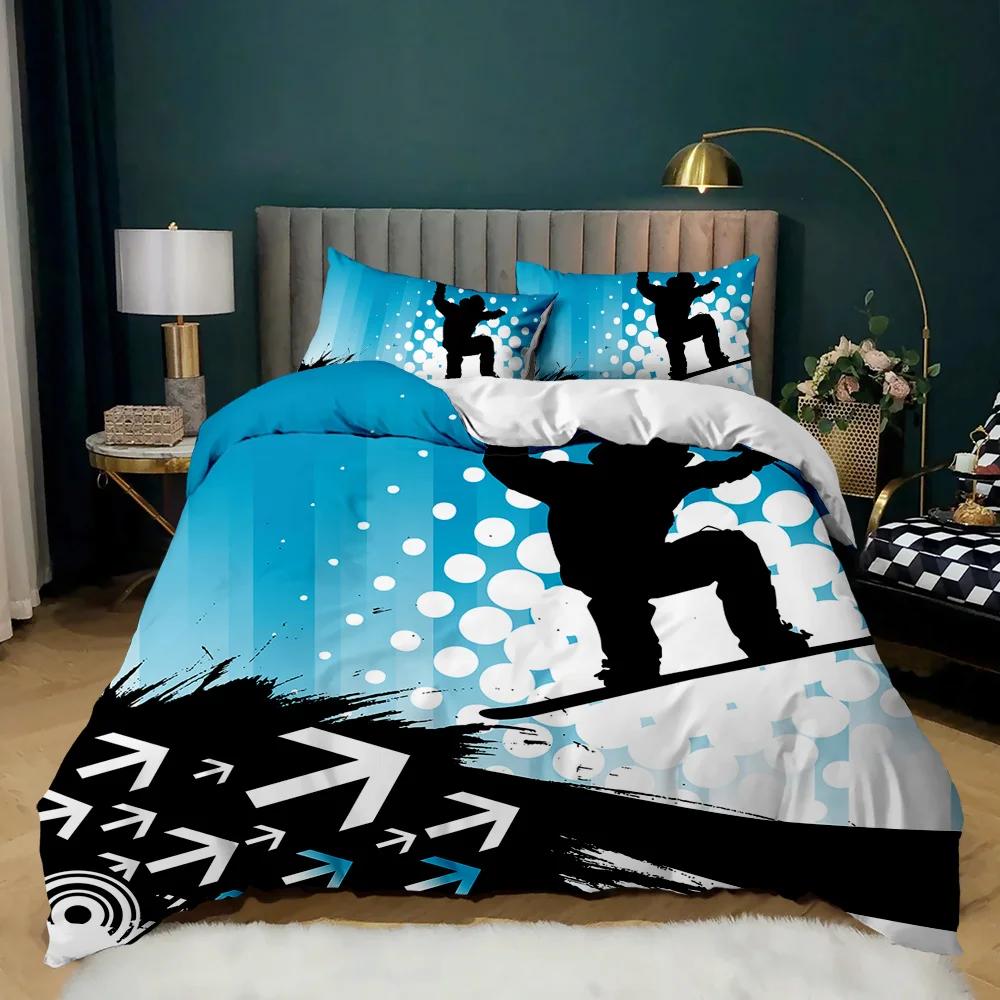 Skateboard Duvet Cover Set Hip Hop Style Bedding Set Colorful Rainbow Tie-Dye Hippie Abstract Graffiti Art Polyester Qulit Cover