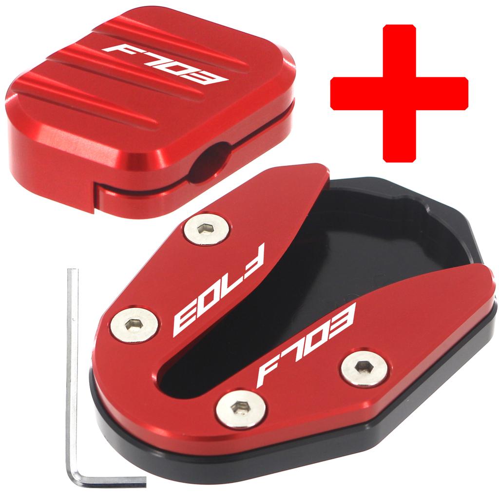 For Zontes 703F F703 703  Side Stand Enlarger Pad CNC Aluminum Kickstand Extension Foot Support Base Motorcycle Acssories