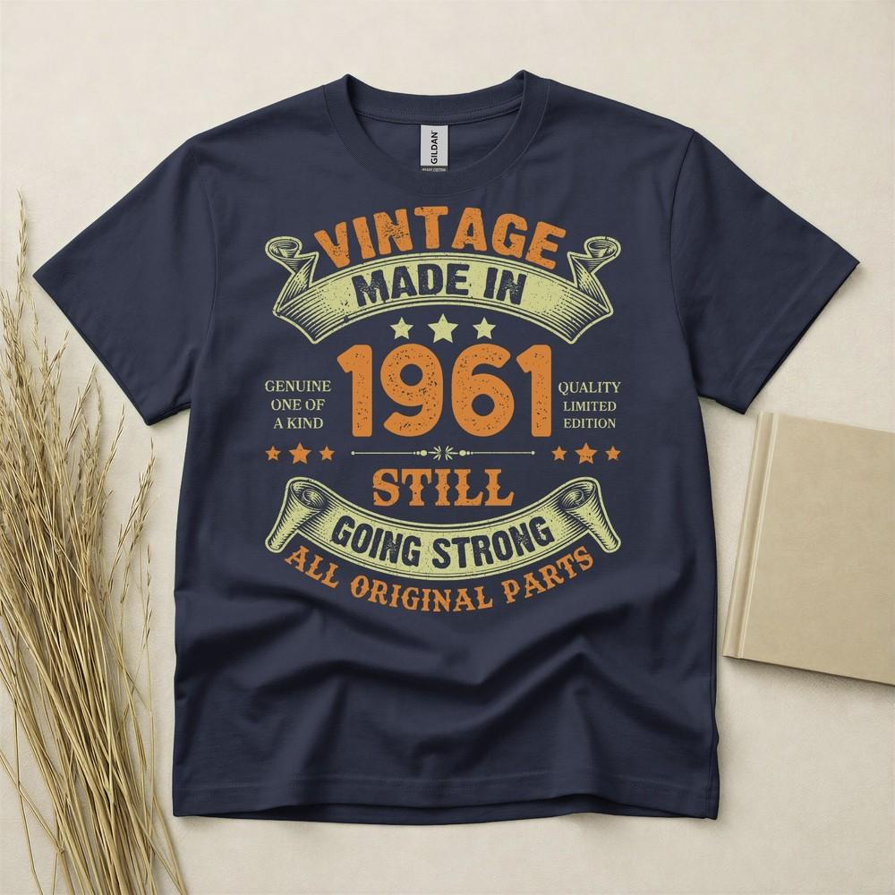 65th Birthday Tshirt Born In 1961 65 Years Old Gifts All Original Parts Vintage