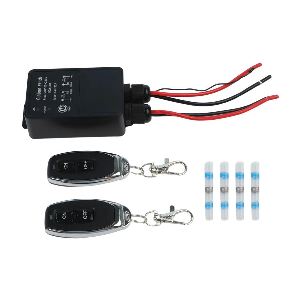 30A Outdoor Waterproof Remote Control Switch with IP65 Rating for Efficient Control of Pumps and Electric Motors