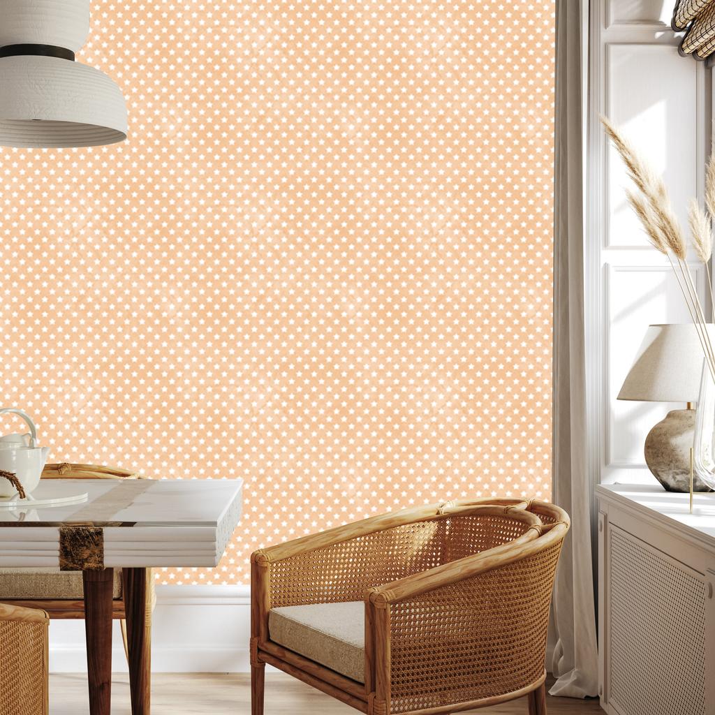 Cream Stars Wallpaper, Cream Top for Living Room and Bedroom 50x1000