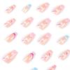 Rainbow Cloud Heart Ballet Multicolor Press-On Nails - Medium Length and Removable