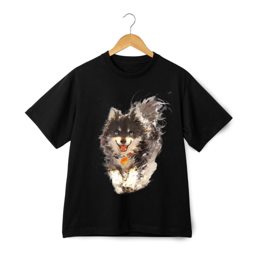 Cute Pomeranian Dog T-Shirt for Men & Women | Funny Puppy Art Graphic Tee XXXXL