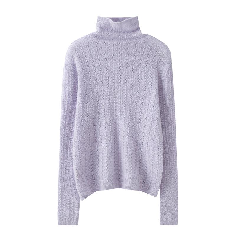 Lekasha Women's Pure Cashmere High Neck Jacquard Innerwear