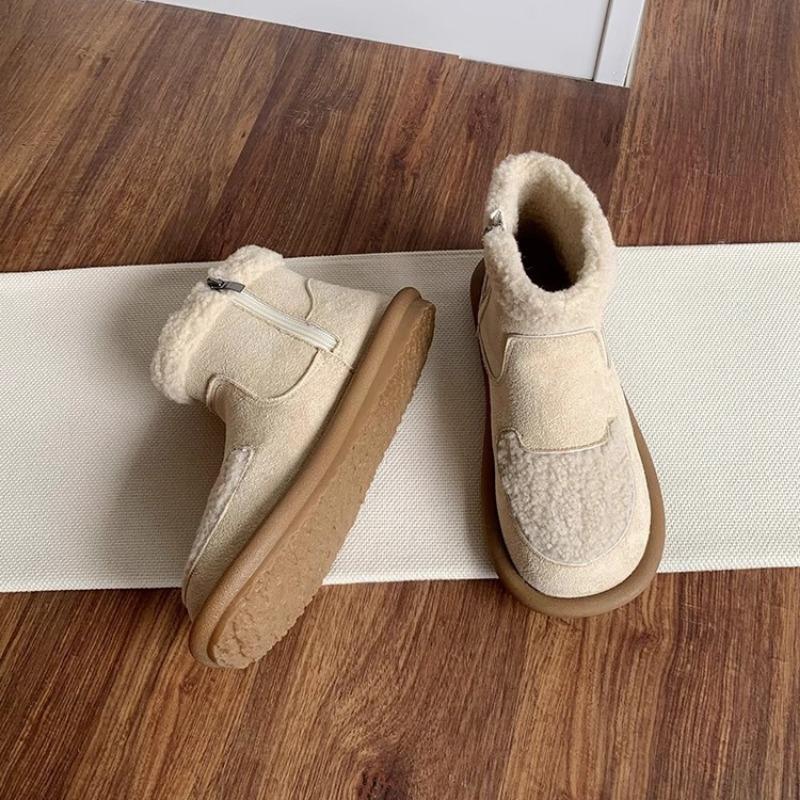 Fashion Women's Snow Boots 2025 Autumn Winter New Flat Bottom Ankle Boots for Women Warm Cotton Shoes Casual Soft-soled Suede Botines