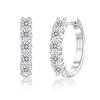 1.4ct 1ct 0.6ct 925 Sterling Silver Sparkle VVS Moissanite Lab Created Diamond 14K Gold Plated Huggie Hoop Earring for Women Men