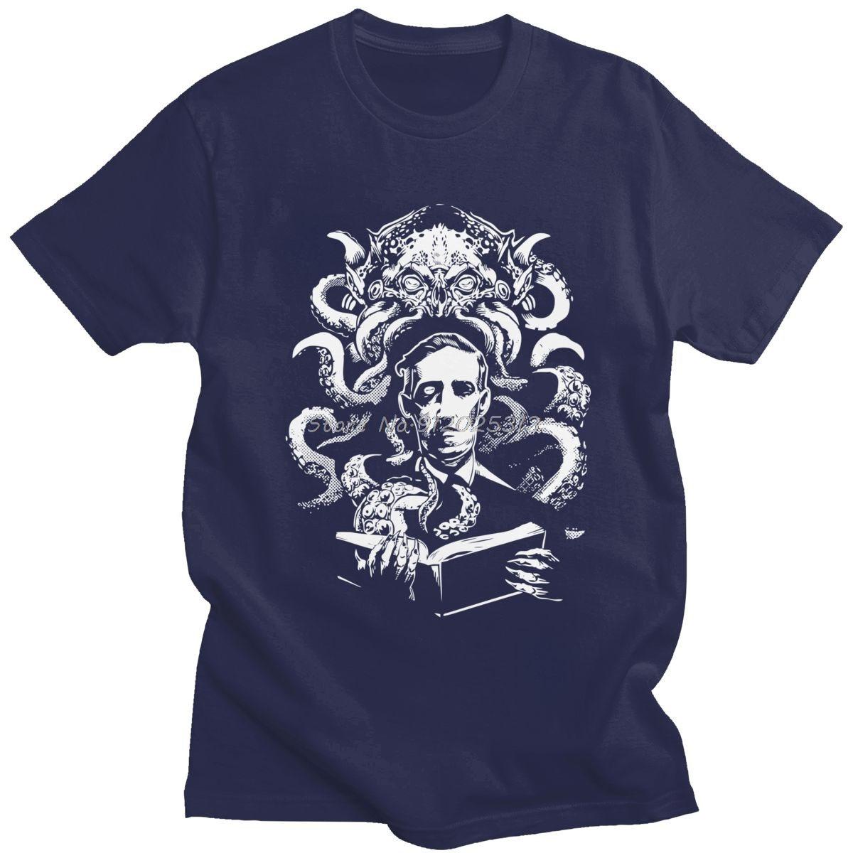 

Cool Call Of Cthulhu Tshirt Men Pure Cotton Handsome T-shirt O-neck Short Sleeved Horror Fiction Lovecraft Tee Shirt Clothing 4XL