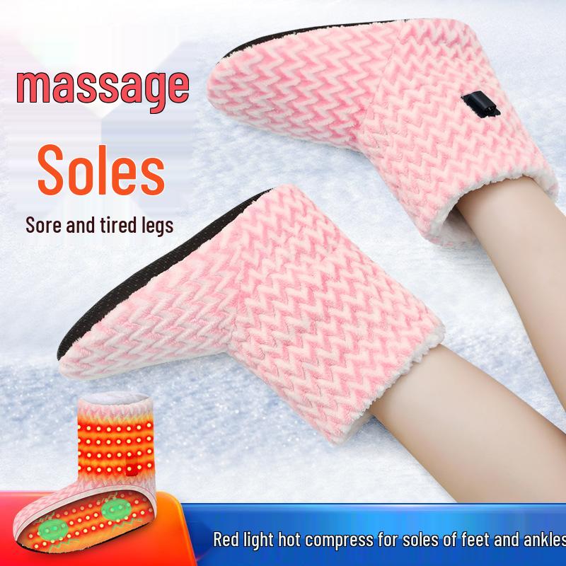Heated Massaging High-Top Thermal Socks for Families - Thick, Warm, Electric Heated for Cold Weather