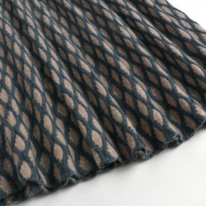 Dress for Woman Cotton Winter Warm Round Neck Long Sleeve Vintage Casual Printed Long Stretch Knit Sweater Dresses