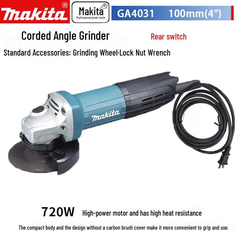 Makita 720W 100mm Angle Grinder CN plug (adapter included)
