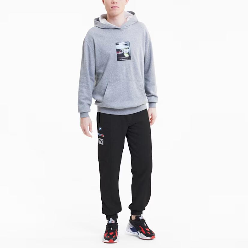 Puma X BMW Collaboration Sports Lifestyle Series Loose Comfortable Soft Warm Casual Pants Men pants Black 597973-01