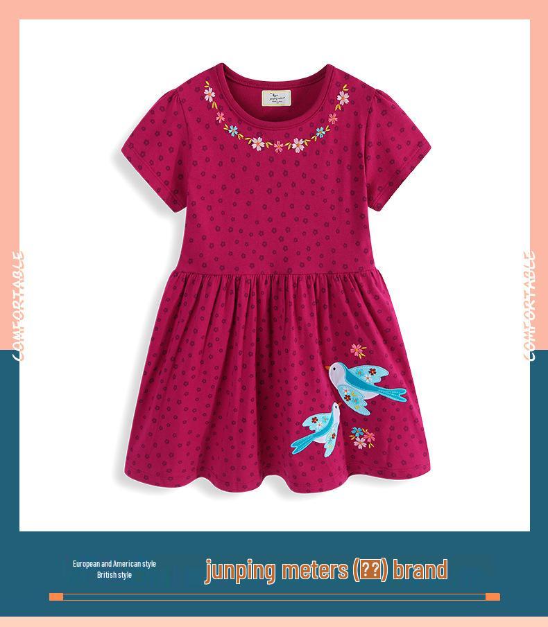 Robe d'été mignonne style européen à manches courtes pour tout-petits et filles - Nouveautés
