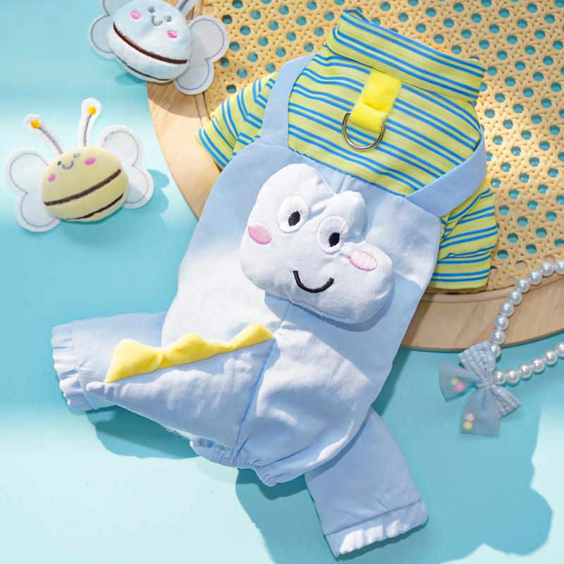 Hundekleidung, Katzenkleidung, Cooler und stilvoller Dinosaurier-Overall, Haustier-Vierbeinerkleidung für Frühling und Sommer