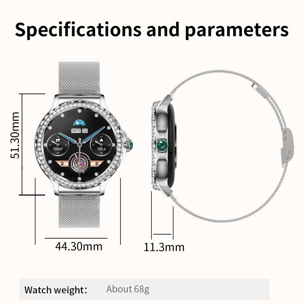 LUCKY START Różowo-złoty Smartwatch Połączenia Bluetooth Kobieta 100+ Trybów Sportowych Monitor Fitness Zdrowia Damski Smartwatch dla IOS Android NX19