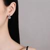 1 Pair Stud Earrings White Cubic Zirconia Stones Ear Studs High Transparency Women Earrings Temperament Versatile Jewelry Gift