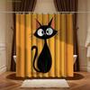 1pc Bathroom Shower Curtain, Cat Behavior Lecture, Cute Pet Day Shower Curtain, with 12 Hooks, 180*180Cm Bathroom Window Curta