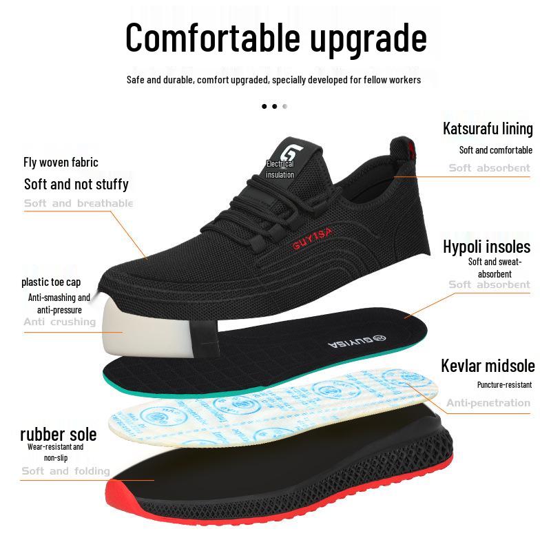 Lightweight Insulated Safety Shoes - Anti-Smash, Anti-Puncture, Wear-Resistant for Electricians