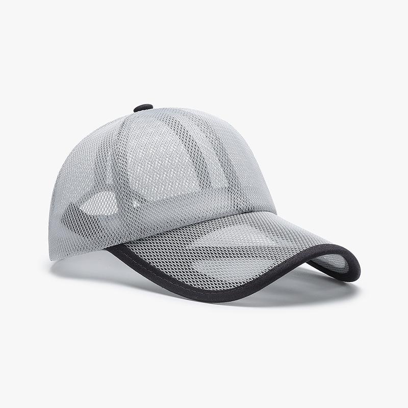 

Summer Men s Hat Hollow Brim Breathable Mesh Duckbill Cap Outdoor Sports Sun Protection Baseball Cap Women світло-сірий колір