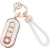 Gold-Rimmed Car Key Set with Diamond Ring Pendant Key Chain