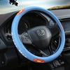 Car Steering Wheel Cover D-Shaped Handlebar Cover Summer Breathable Non-Slip Sweat-Absorbent Linen All-Season Universal Cartoon Cute for Women
