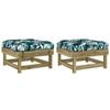 VidaXL Repose-pieds de jardin avec coussins 2 pcs bois de pin imprégné, tabouret, repose-pied ottoman, tabouret de jardin, 825470