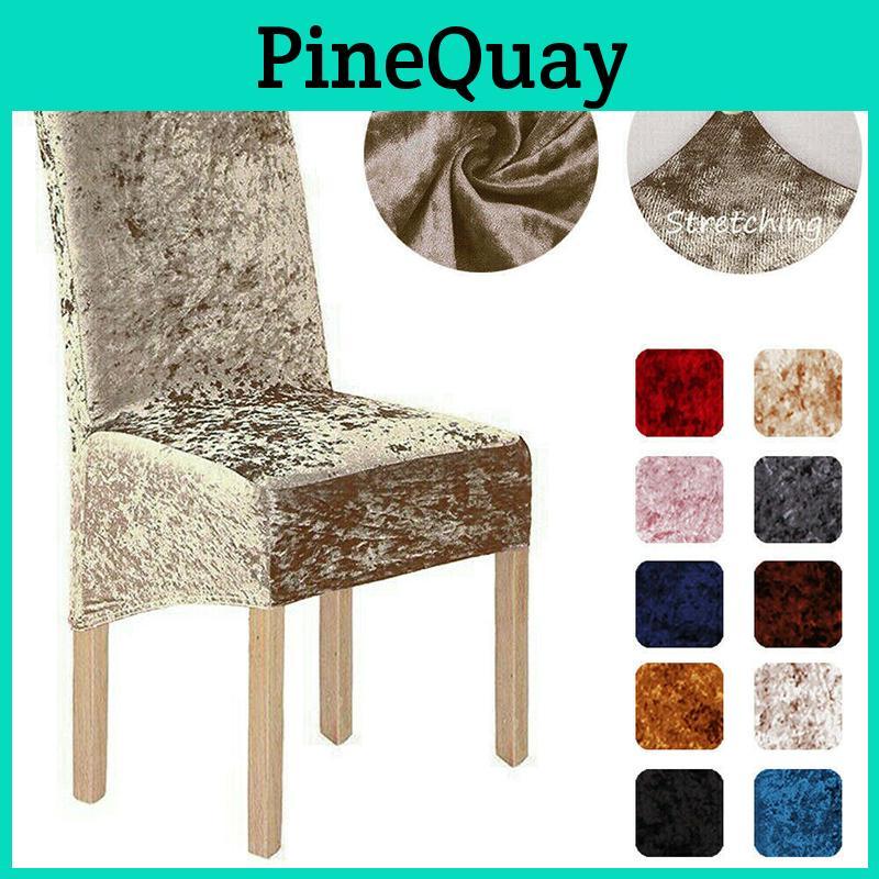 Comfortable Crushed Velvet Dining Chair Covers With Perfect Elastic Fit And Flexibility