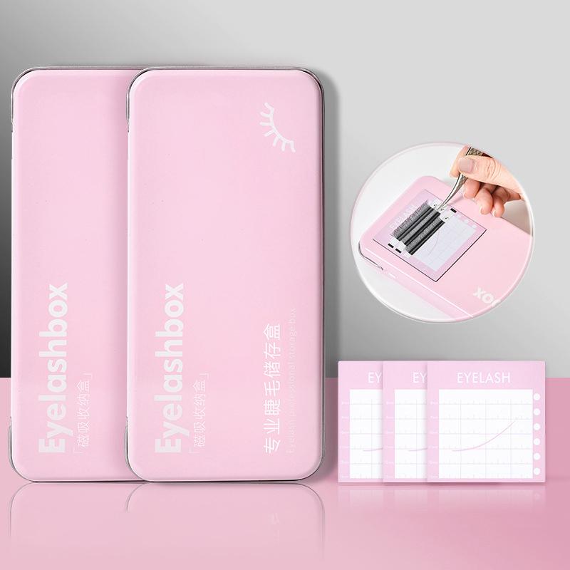 

Пустая магнитная коробка для хранения накладных ресниц с 6 дискетами, держатель для накладных ресниц, контейнер для путешествий, держатель для ресниц