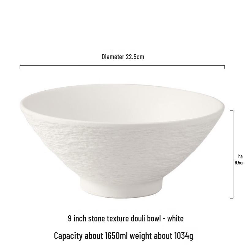 ZISIZ Japanese Style Ceramic Conical Ramen Bowl