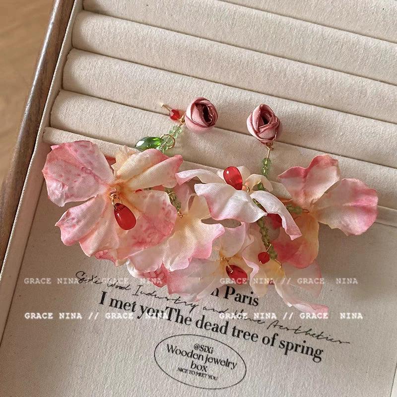 Handmade 2025 Refreshing Blue Beaded Stud Earrings - Unique High-End Vacation Style Design