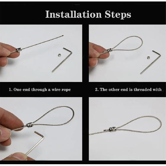 10pcs For 2mm Wire Rope Clamp  Copper Suspension Clips Single Hole Retainer Clip Adjustable Screw Fixing Hardware Accessories