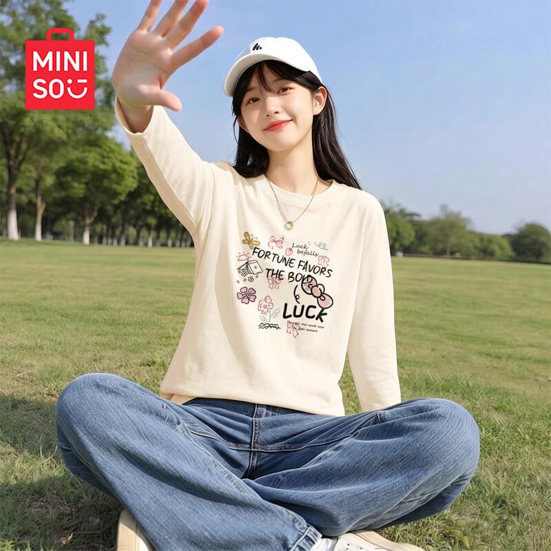 Miniso Women's Pure Cotton Long Sleeve T-Shirt