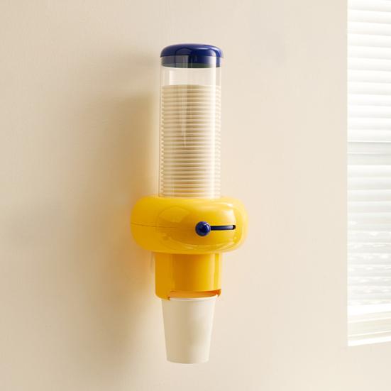 Paper Cup Holder Dust-Proof Transparent Cover Large Capacity Dispenser with Disposal Cups Portable Paper Cup Storage Container