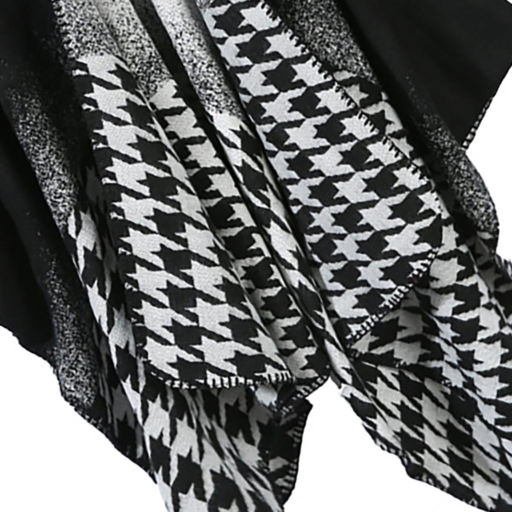 Women Winter Warm Oversized Printing Blanket Cape Wraps Shawl Cardigans