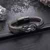 Men's stainless steel twisted bracelet, hip-hop punk leather accessory