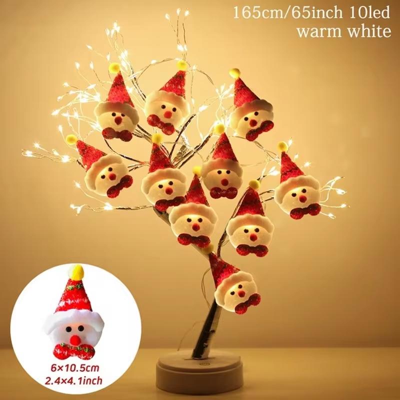 Snowman Christmas LED Garland String Light Merry Christmas Decorations For Home 2026 Xmas Tree Ornament Navidad New Year Gifts