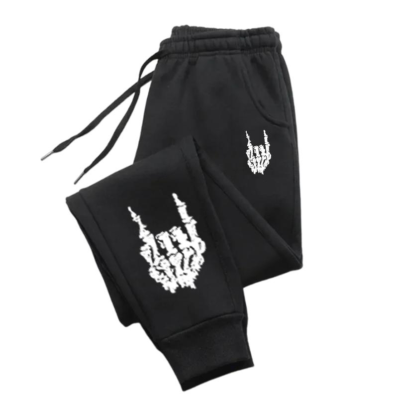 Skeleton Hand Patterns Woman Pant Hip Hop Comfortable Woman Pants Pocket Pants Woman Pocket Warm Sweatpants