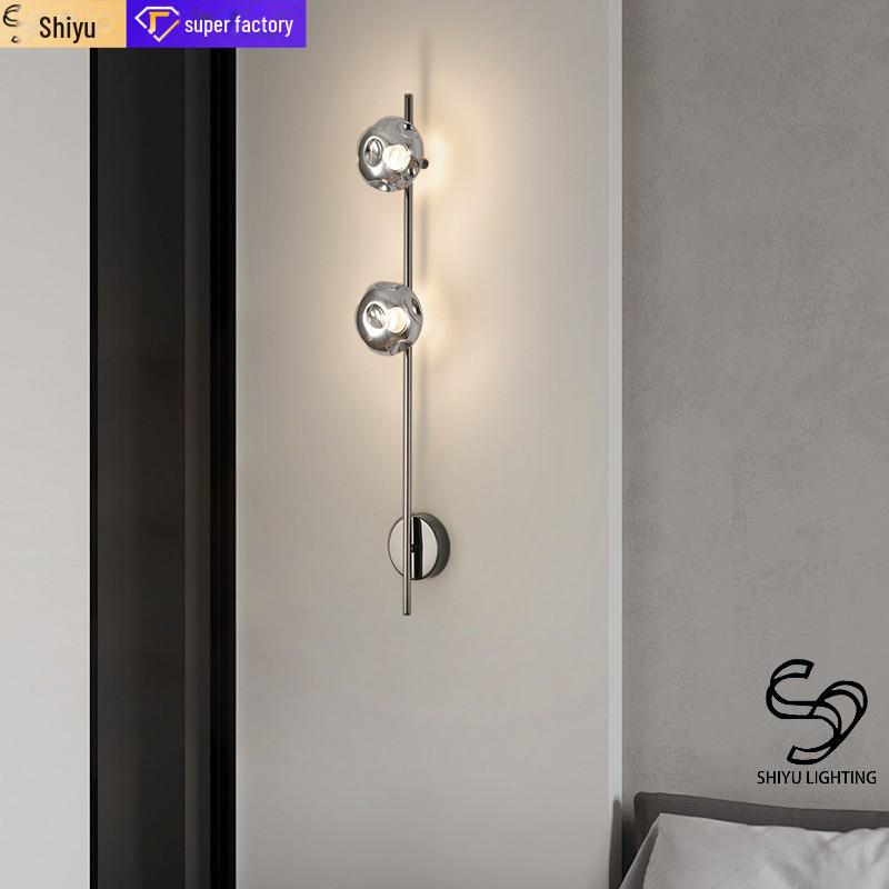 Nordic Modern Light Luxury Glass Wall Lamp for Bedroom and Living Room