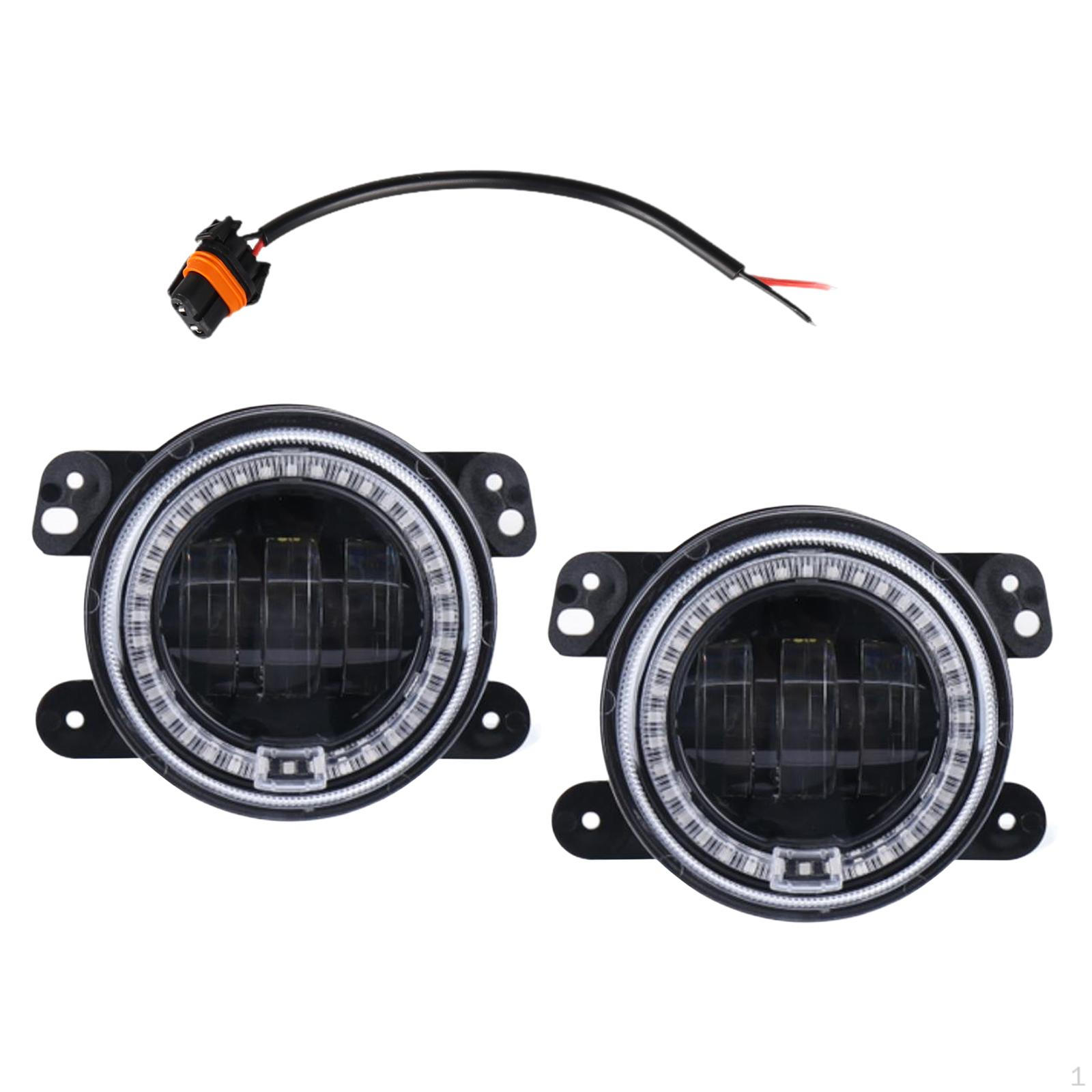 

2 Pieces LED Fog Lights High Brightness 30W 6500K-7000K Accessories Convenient IP67 Waterproof Parts Yellow Light_White Light Circle