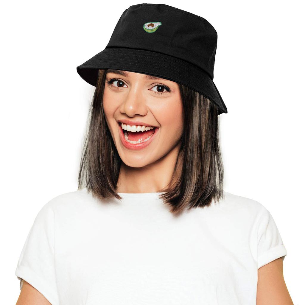 Unisex Bucket Hat Foldable Cute Fashional Fruit Embroidery Travel Beach Sun Hat Outdoor Cap