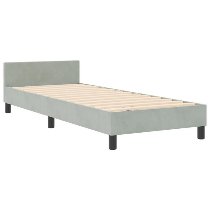 Cadre de lit en velours gris clair vidaXL 80x200 cm 3344837