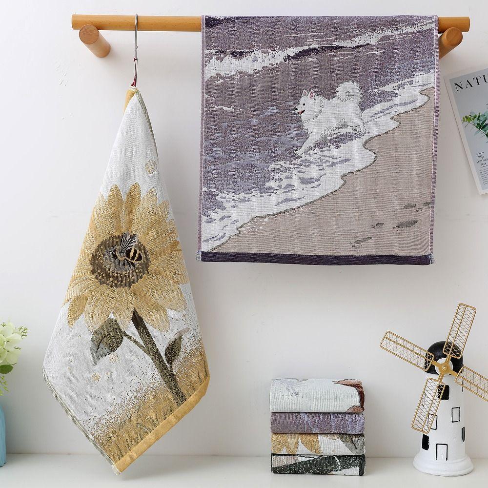 34x40cm Large Hand Towel 4 Layer Cotton Gauze Tea Towel High Quality Handkerchief  Home Restaurant