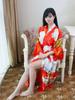 Women's Summer Silk-Feel Cardigan Pajama Robe - Long, Lightweight, Sexy Bathrobe