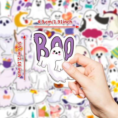 50 Cartoon Halloween Little Ghost Graffiti Sticker Personalized Decoration Guitar Laptop Mobile Phone DIY