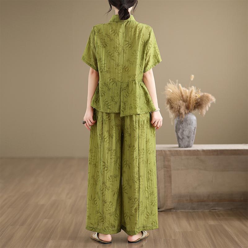 DIMANAF 2026 Plus Size Summer Pants Suits Women Sets Suits Loose Tops Shirts Long Pants Loose Casual Print Clothing