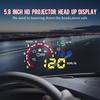5,8-дюймовый HD-проектор с дисплеем на лобовом стекле W02 Car OBD HUD Ускорение Расход топлива Температура Напряжение Звук Переключатель Скорость Сигнализация