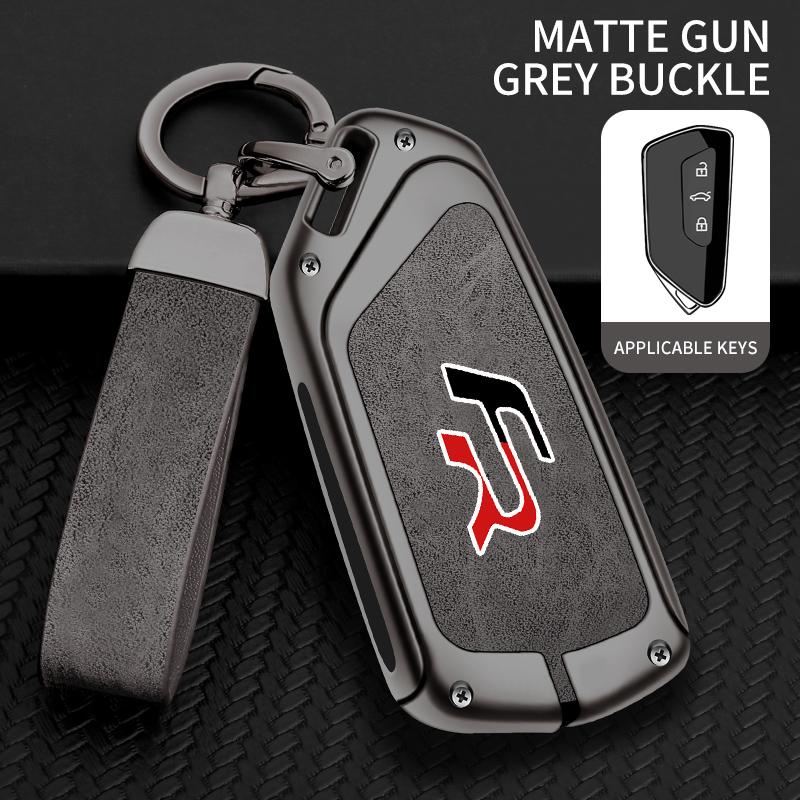 Vrdpn5 Suitable for Seat Ateca Leon FR 2 Ibiza Zinc Alloy Car Key Cover High-end Genuine Leather Car Key Case Buckle Auto Accessories