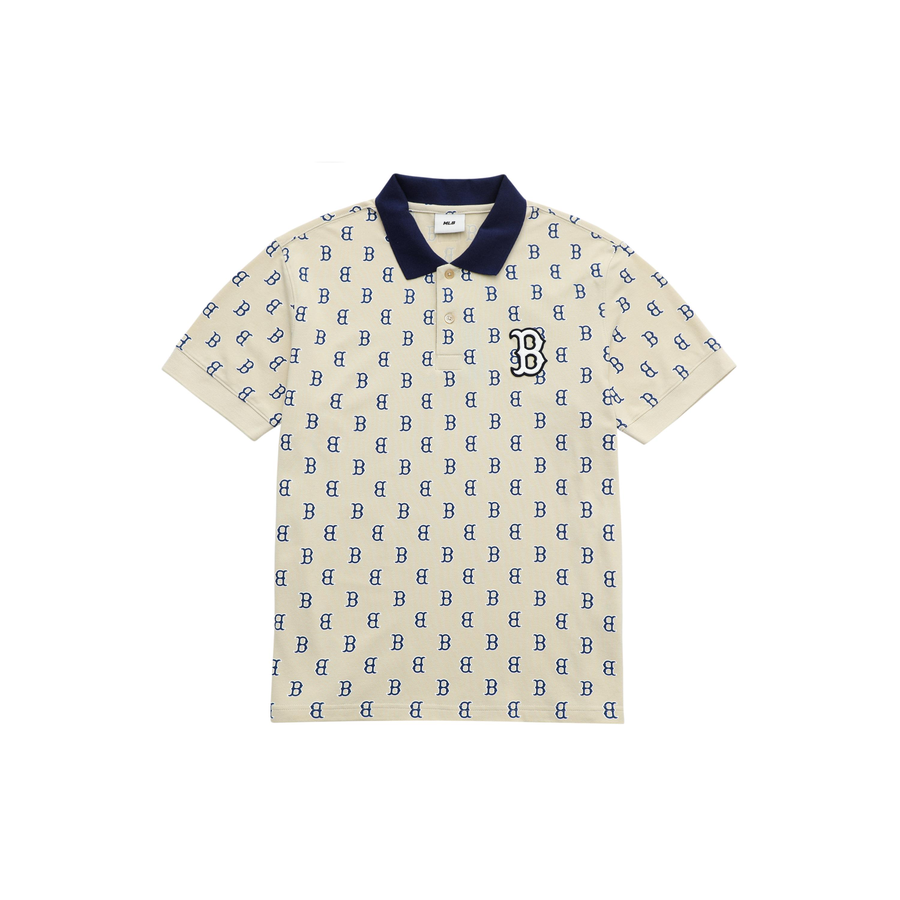 

New MLB Boston Red Sox Polo Shirt Men s Ecru 3LPQM0133-43BGL XXL