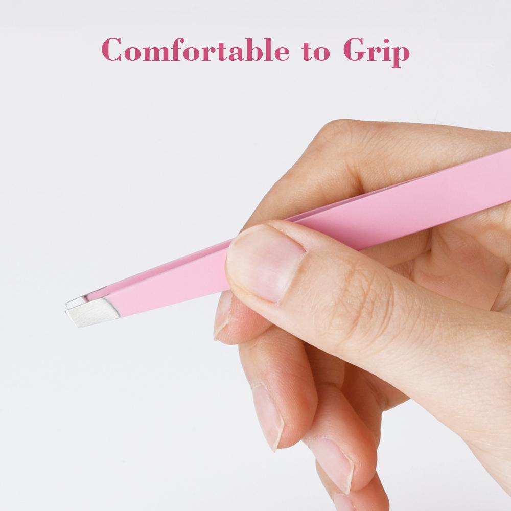 Eyebrow Tweezers Set with Storage Case 4PCS Daily Beauty Tools for Eyebrow Makeup & Hair Removal Stainless Steel Eye