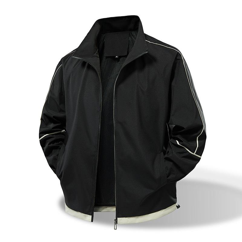 Свободный жакет с воротником-стойкой, простой и универсальный, повседневная одежда, жакет с длинными рукавами для верхней одежды XS чёрный